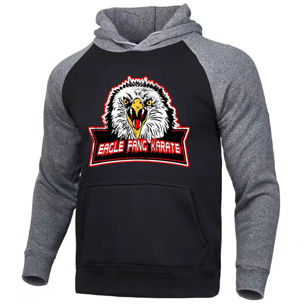 Eagle Fang Karate Cobra Kai Fashion Street Printing Men Hoodie Autumn Fleece Warm Sweatshirts Pullover Hoody Raglan Hoodie Man