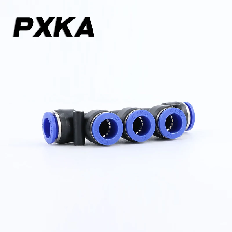 2pcs Tracheal connector PK6 plastic 4mm 5-way 8mm fast 10 variable diameter 12mm fast pneumatic fittings