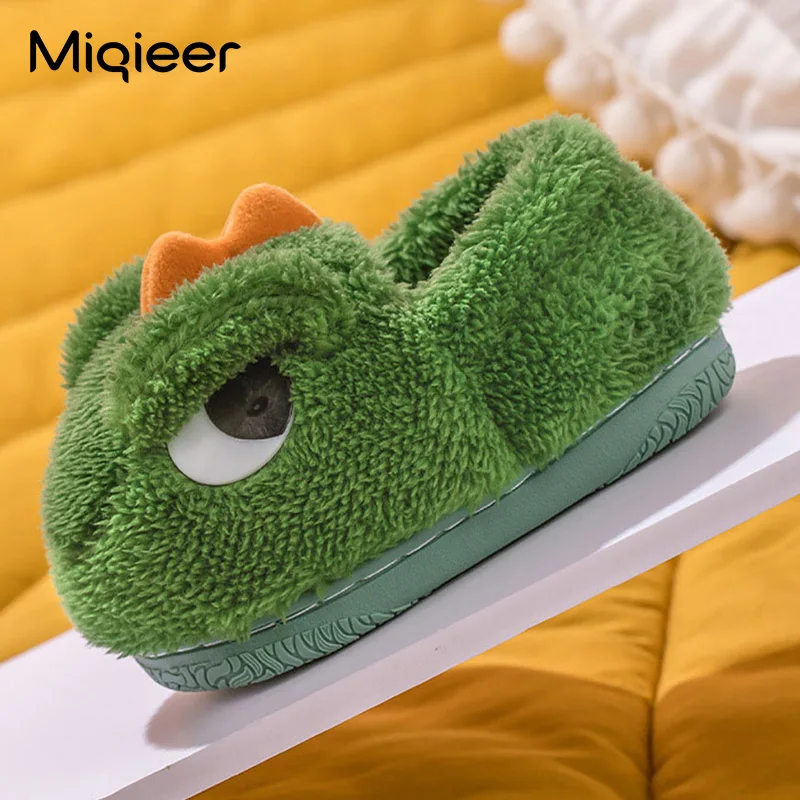 Winter Children Home Soft Slipper For Girls Boys Warm Cotton Dinosaur Flip Flop Non Slip Kids Floor Shoes Baby Slipper Pantuflas