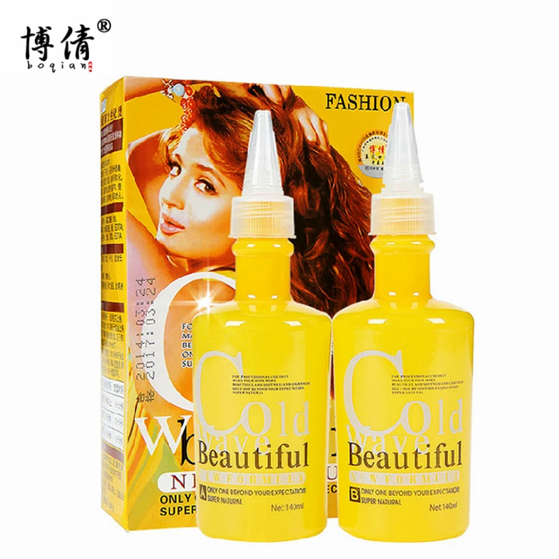 BOQIAN-crema permanente para el cabello, loción líquida para el cabello con ondas frías y agua permanente, textura de cabeza de pera, 140ML