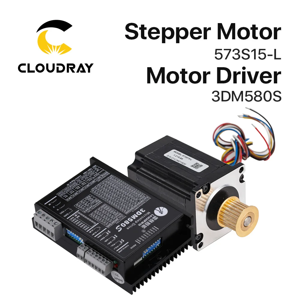 Cloudray Leadshine 3 Phase Stepper Motor 573S09-L-18/573S15-L-18+Stepper Driver 3DM580  for CO2 Laser Engraving Cutting Machine