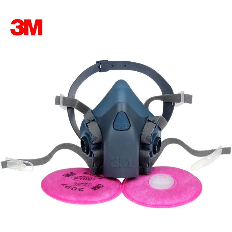 3M 2097 particulate filter P100 with 3M 7502 Gas mask use series respirator Against Painting Spraying Glass Fiber