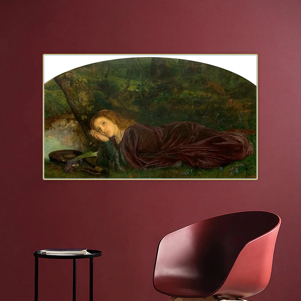 

Arthur Hughes " The Rift within the Lute " Canvas Oil Painting Aesthetics Decor Artwork Backdrop Picture Poster Home Decoration