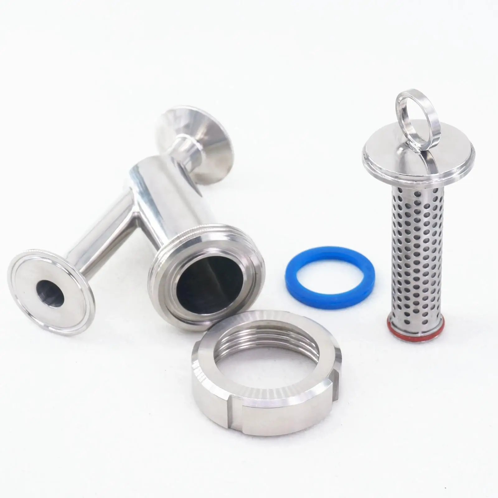 Pipe OD 19mm x Ferrule O/D 50.5mm Tri Clamp 20-150 Mesh 304 Stainless Steel Sanitary Y Type Strainer Filter Home Brew Wine