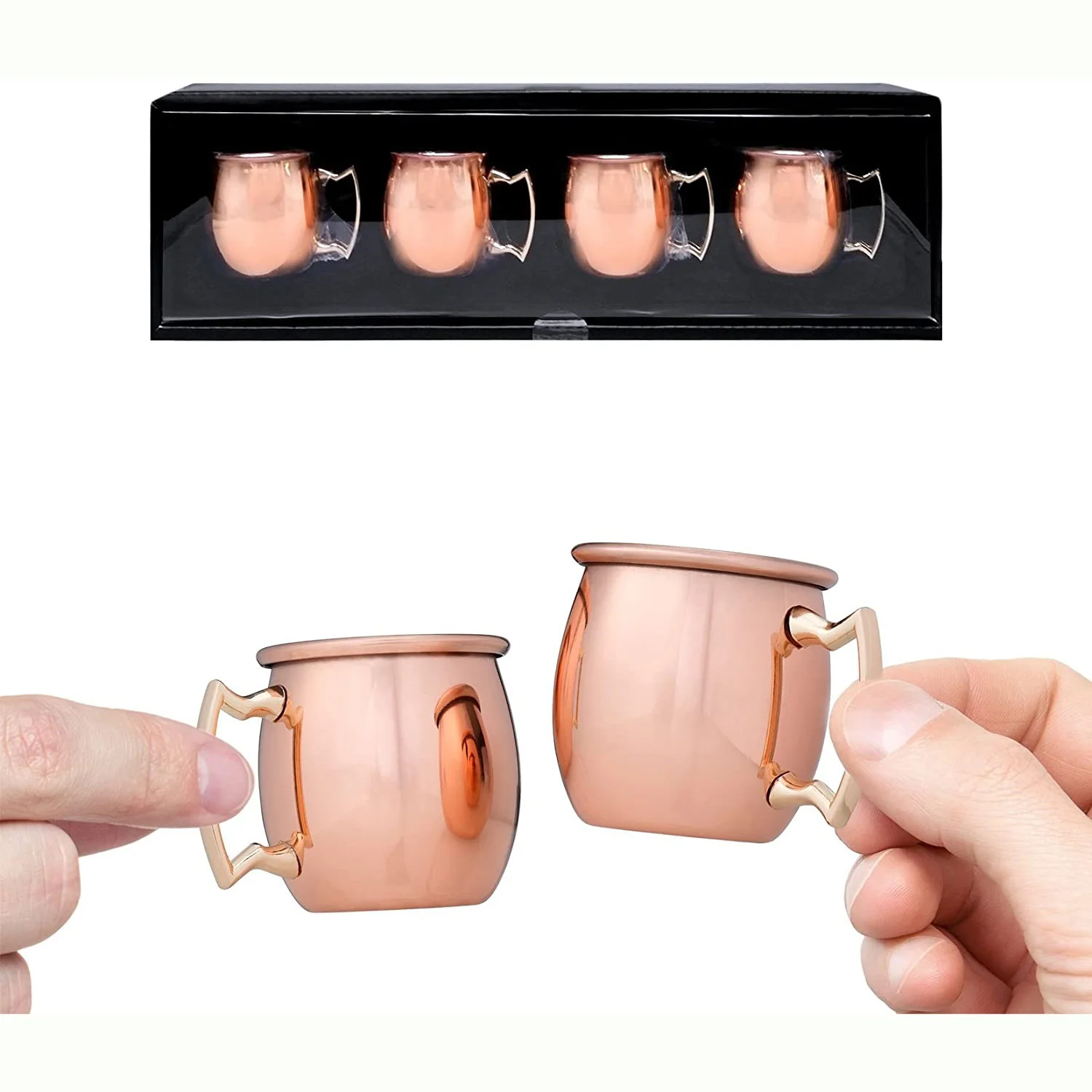 2oz Moscow Mule Shot Glasses Wine Cups Mini Cute Glass Cup Copper Plated Stainless Steel Mug Funny Espresso Cup Shot Glasses