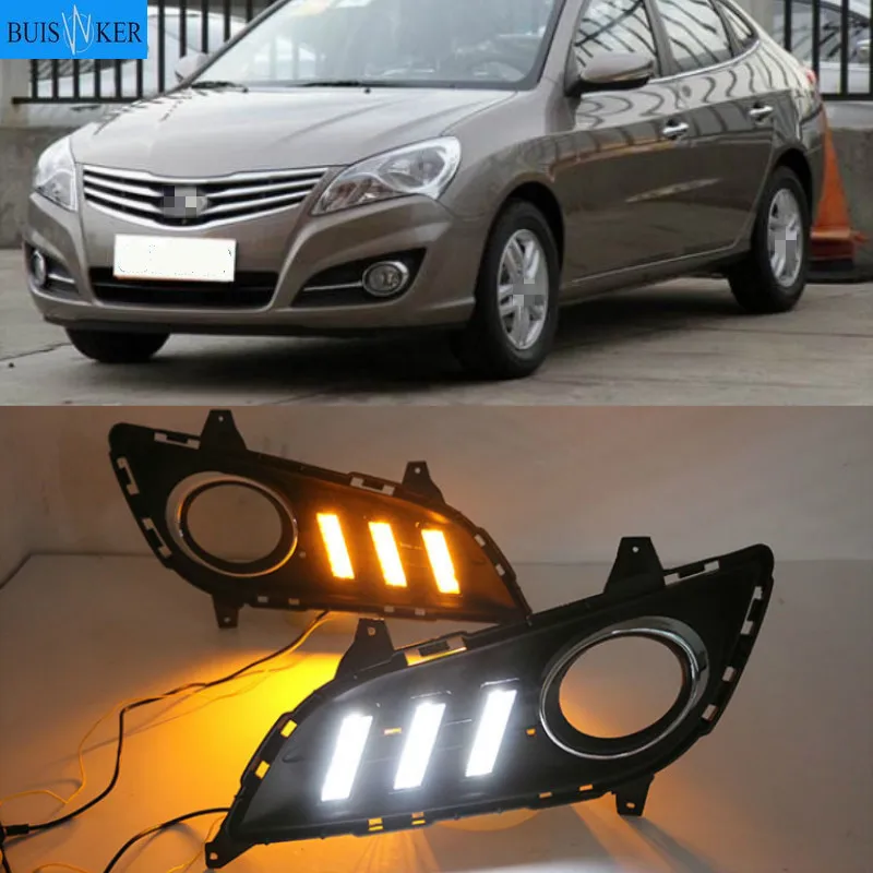 

2Pcs for Hyundai Elantra 2012-2016 LED car DRL Daytime Running Light Daylight Waterproof Signal lamp lights