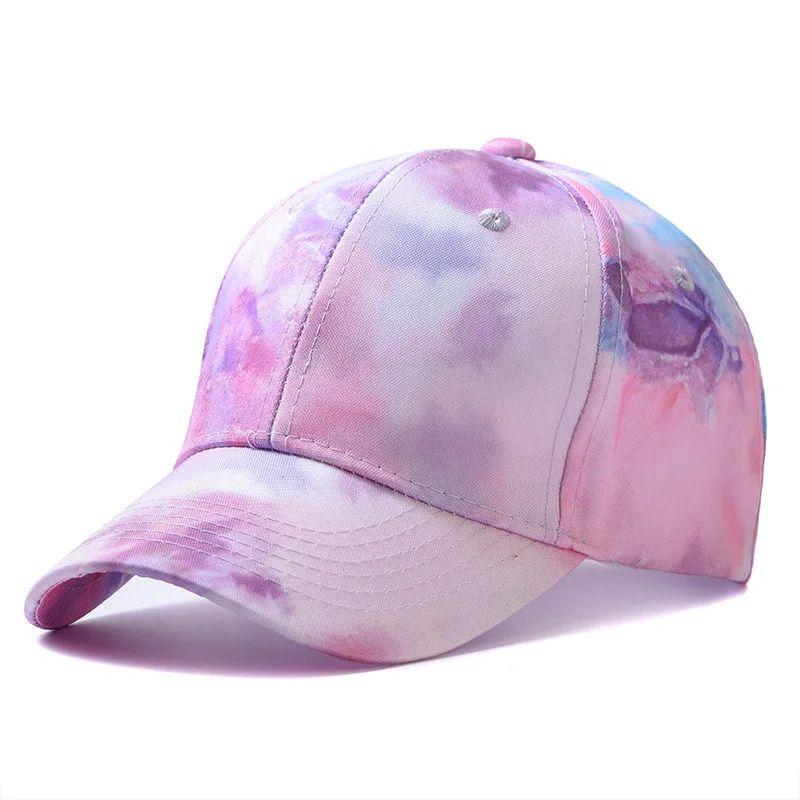 New Fashion Women Tie Dye Cap Multicolor Irregular Print Baseball Cap Female Outdoor Streetwear Summer Caps Hats