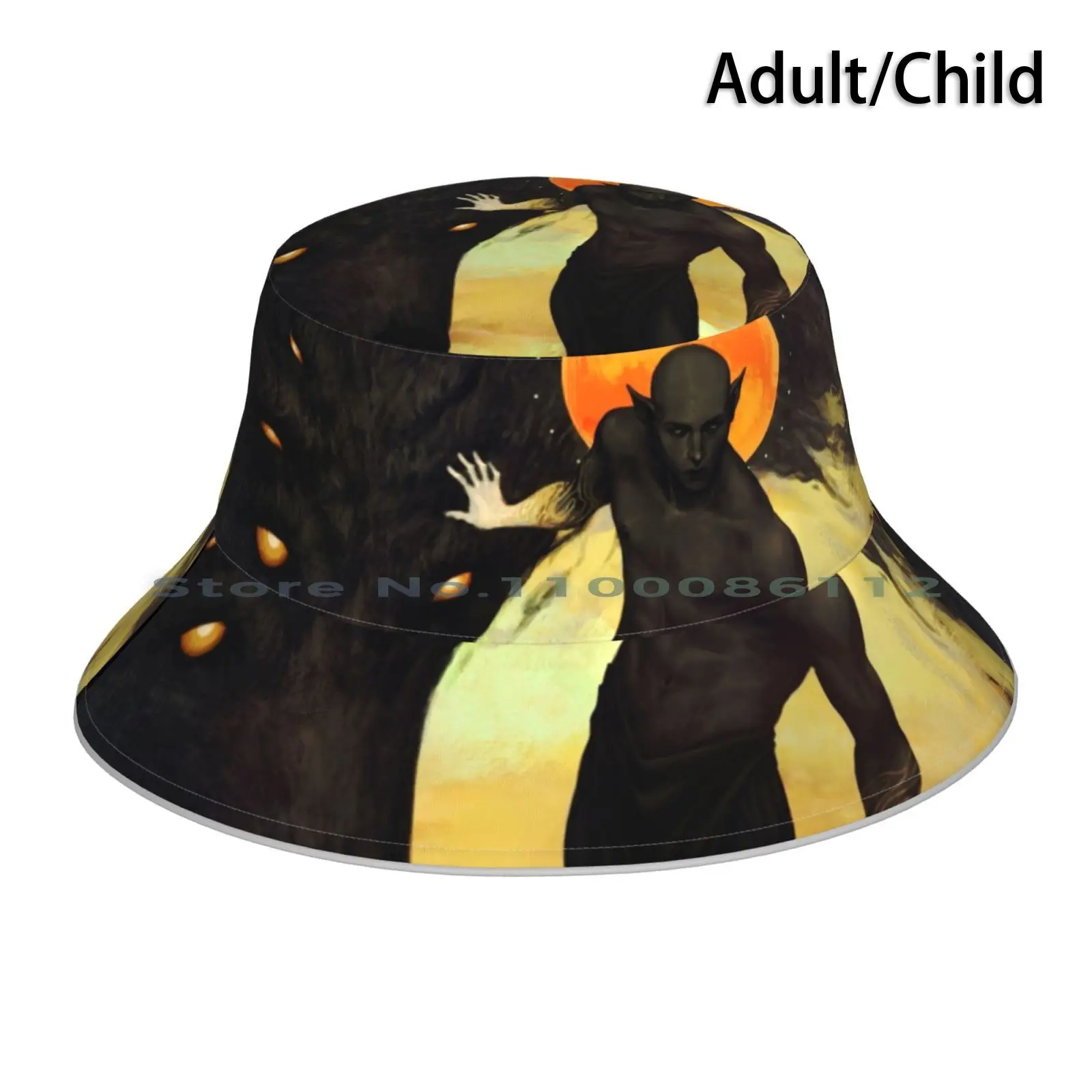 Guardian Bucket Hat Sun Cap Dragon Age Inquisition Solas Fenharel Wolf Elf Fantasy Videogames Foldable Outdoor Fisherman Hat