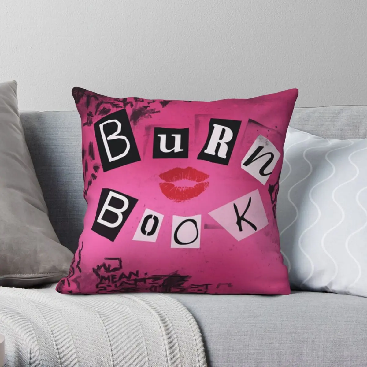 

Mean Girls Burn Book Pillowcase Polyester Linen Velvet Zip Decor Throw Pillow Case Bed Cushion Cover