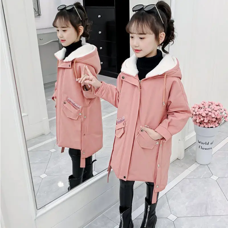 Girls Baby\'s Kids Coat Jacket Outwear 2023 Classic Thicken Warm Winter Autumn Top Cotton Teenager Fleece Children\'s Clothing