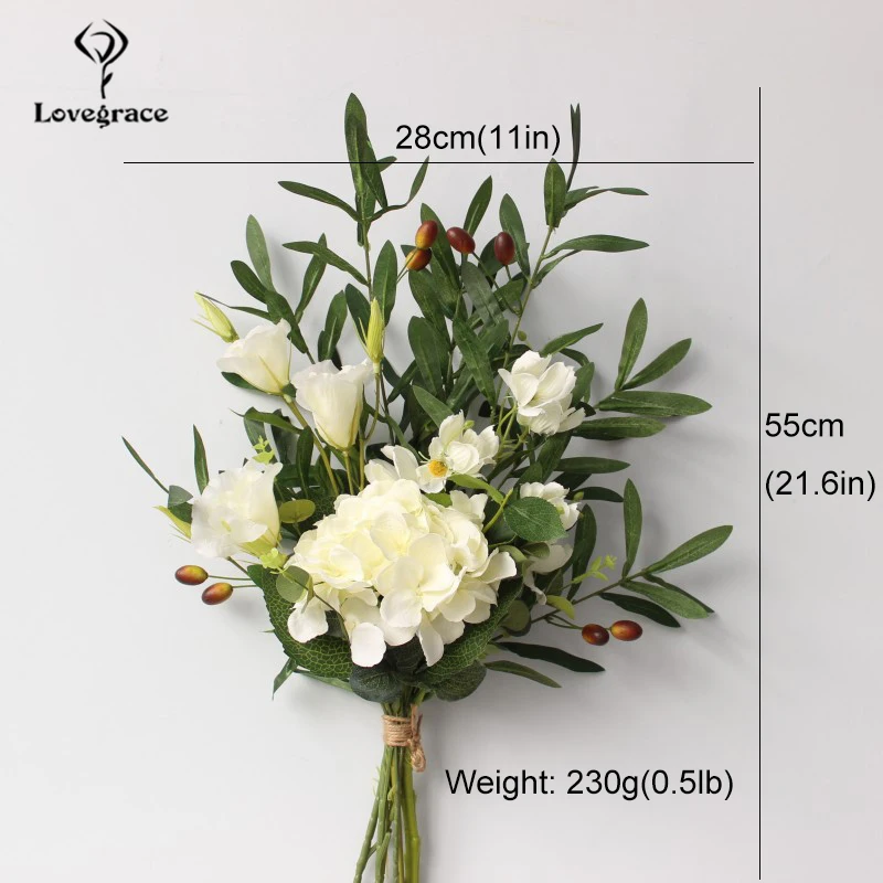 Big Bunch Artificial Silk Rose Peony Flowers Wedding Home Decoration Fake Flowers Green Plant Autumn Home Hotel Decoration Flore