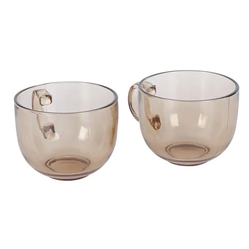 Kapmore 2PCS Simple Modern Casual Latte Coffee Mug Household Glass Small Mug Milk Cup Teacup With Handle For Drinkware