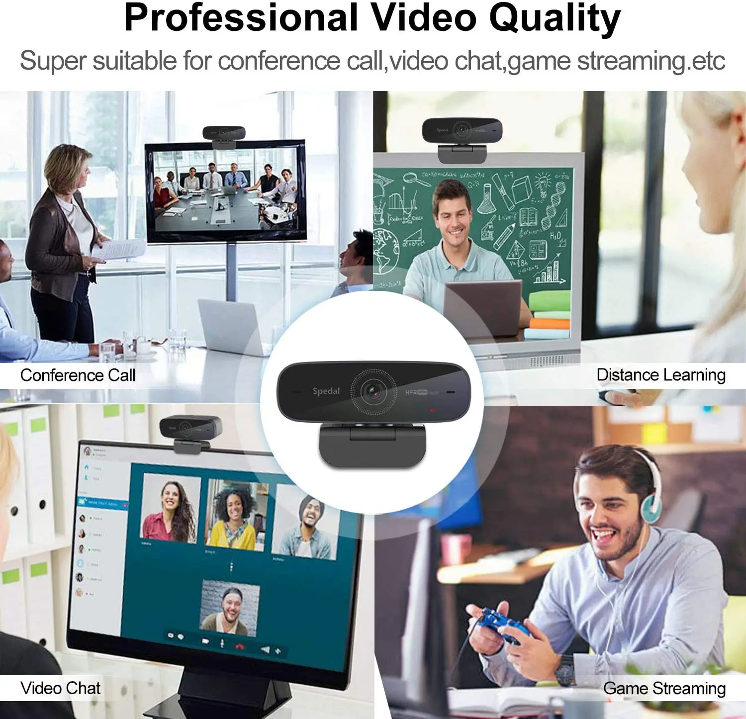 Webcam Full HD1080p 60FPS avec microphones inclus, top AF926, flux de mise au point automatique, caméra USB logicielle pour conférence d'affaires