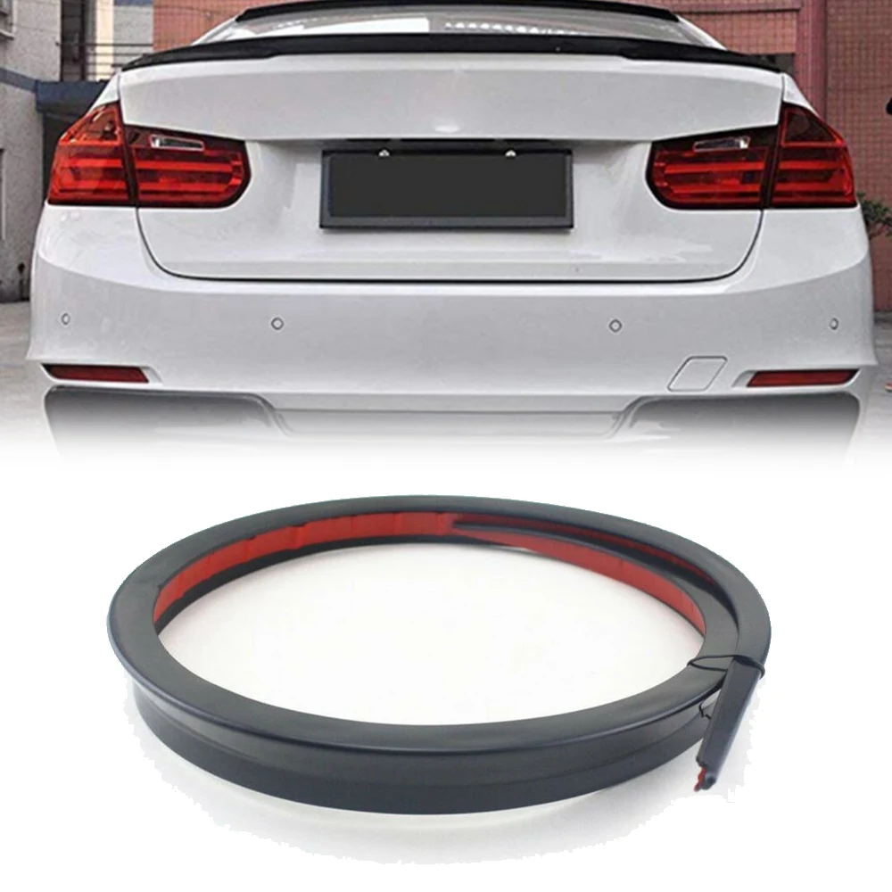 Soft Car Spoiler Sticker Trim Trunk Universal Wing 120cm Black Bonnet Hatch Gate Lightweight Lip PU Roof Flexible