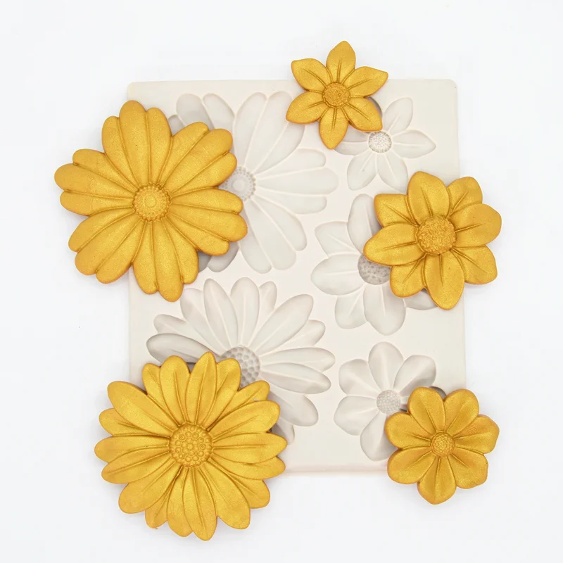 Blooming Flower Silicone Mold Resin Kitchen Baking Tool Dessert Pastry Lace Decoration DIY Cake Chocolate Fondant Moulds