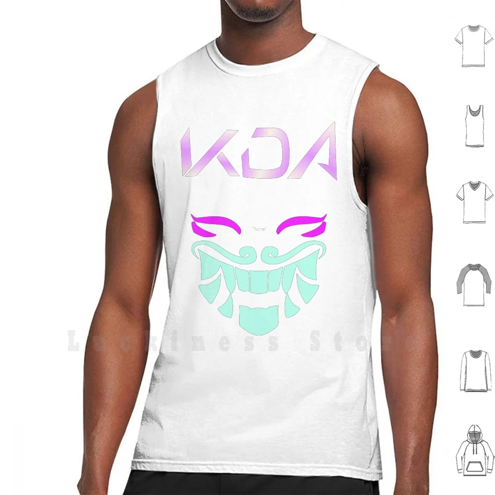 The Artist's Mask Tank Tops Vest 100% Cotton League Legends Akali Ahri Evelynn Kaisa Dragon Kda K Pop Pop Star Popstar Skin