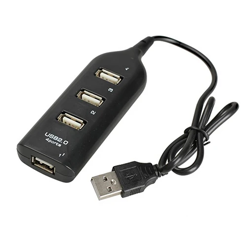 4 منافذ الفاصل متعددة المتوسع عالية السرعة المصغرة USB 2.0 Hub المقبس محول الأسود لأجهزة الكمبيوتر المحمول الكمبيوتر المحمول ملحقات الكمبيوتر