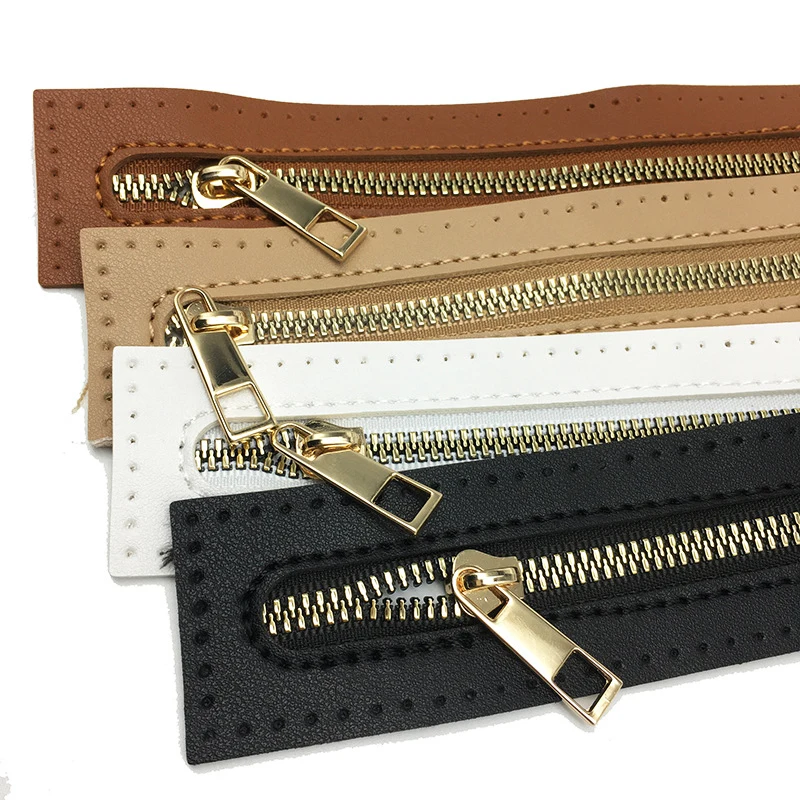 23.5cm Practical Replaceable Zipper DIY Sewing Leather Zipper Useful For Crochet Bag Handbag Hardware Solid Color Stitch Zipper