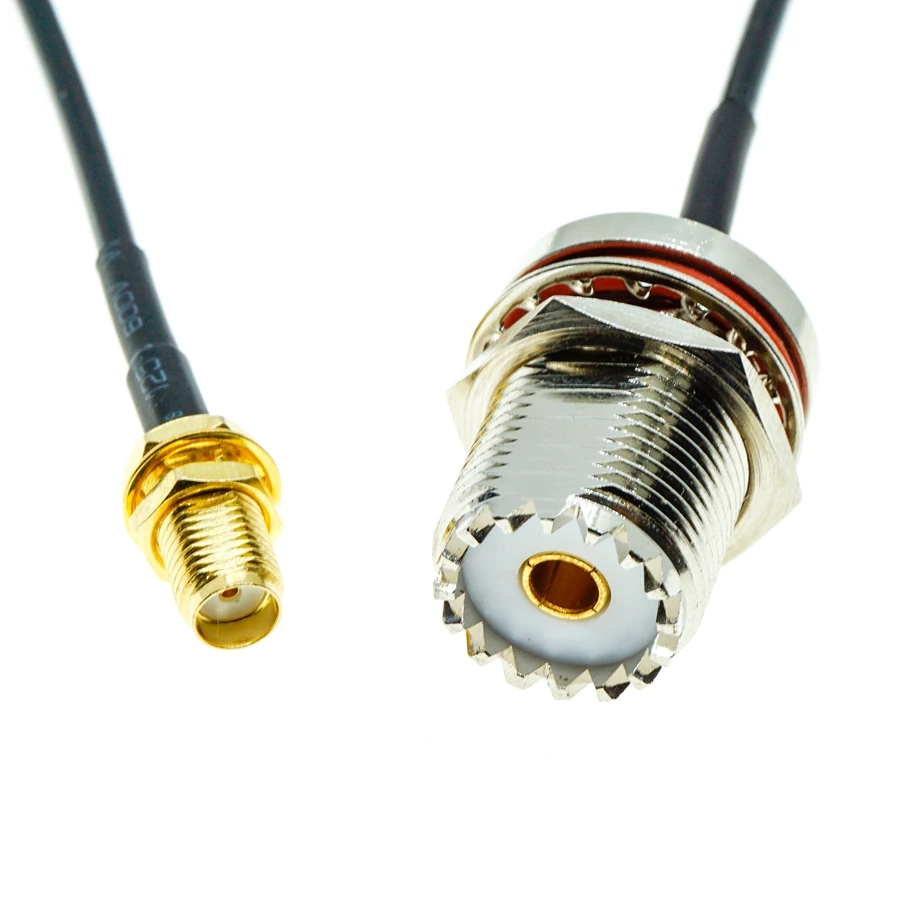 RG174 SO239 UHF Female  Bulkhead To SMA Female Bulkhead Coax  Antenna Jumper Pigtail RF Coax RG174 Cable