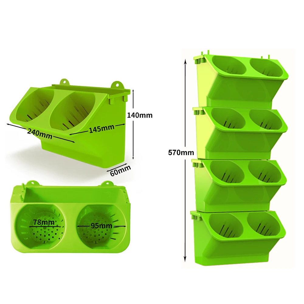 Imagem -06 - Auto Rega Vaso de Flores Empilhável Parede Plantador Jardim Potes de Plástico Parede Pendurado Vertical Suculentas Planta Bonsai Pot Casa Peças