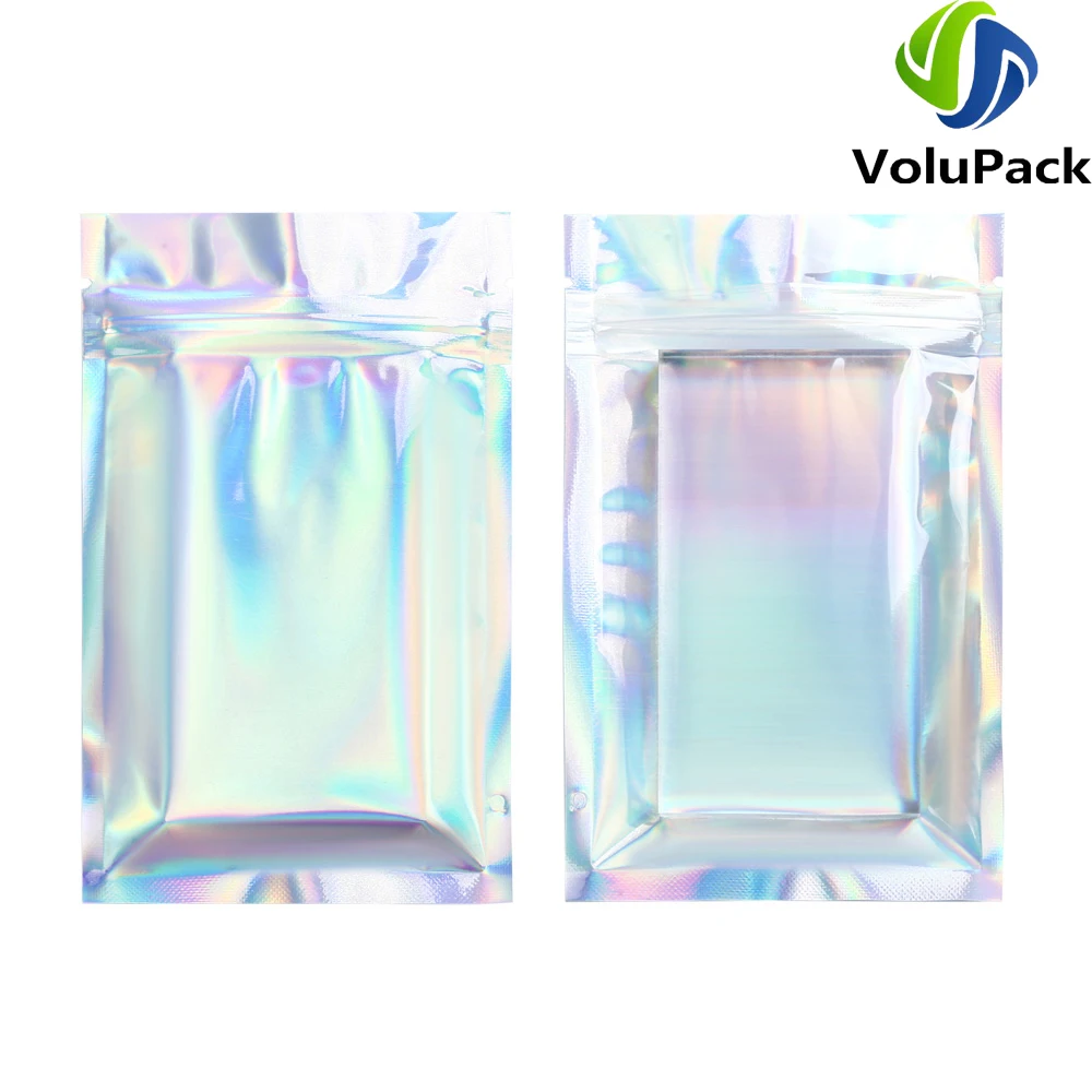 Zipper Storage Bags for Jewelry, Clear Front Tear Notch Pouches, Recyclable Phone Parts Packaging Bags, Heat Seal Ziplock Bags