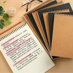 A5 B5 Spiral Notebook Upturn Coil Notebook Lined Blank Grid Inner Journal Diary Notepad Sketchbook for School Office Stationery