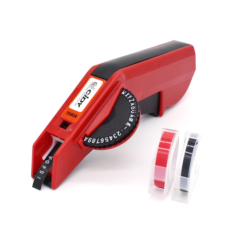 Red Embossing Label Maker with 6mm 9mm label maker tape for MOTEX E101 Mini Alphabet printing machine Typewriter Label Printer