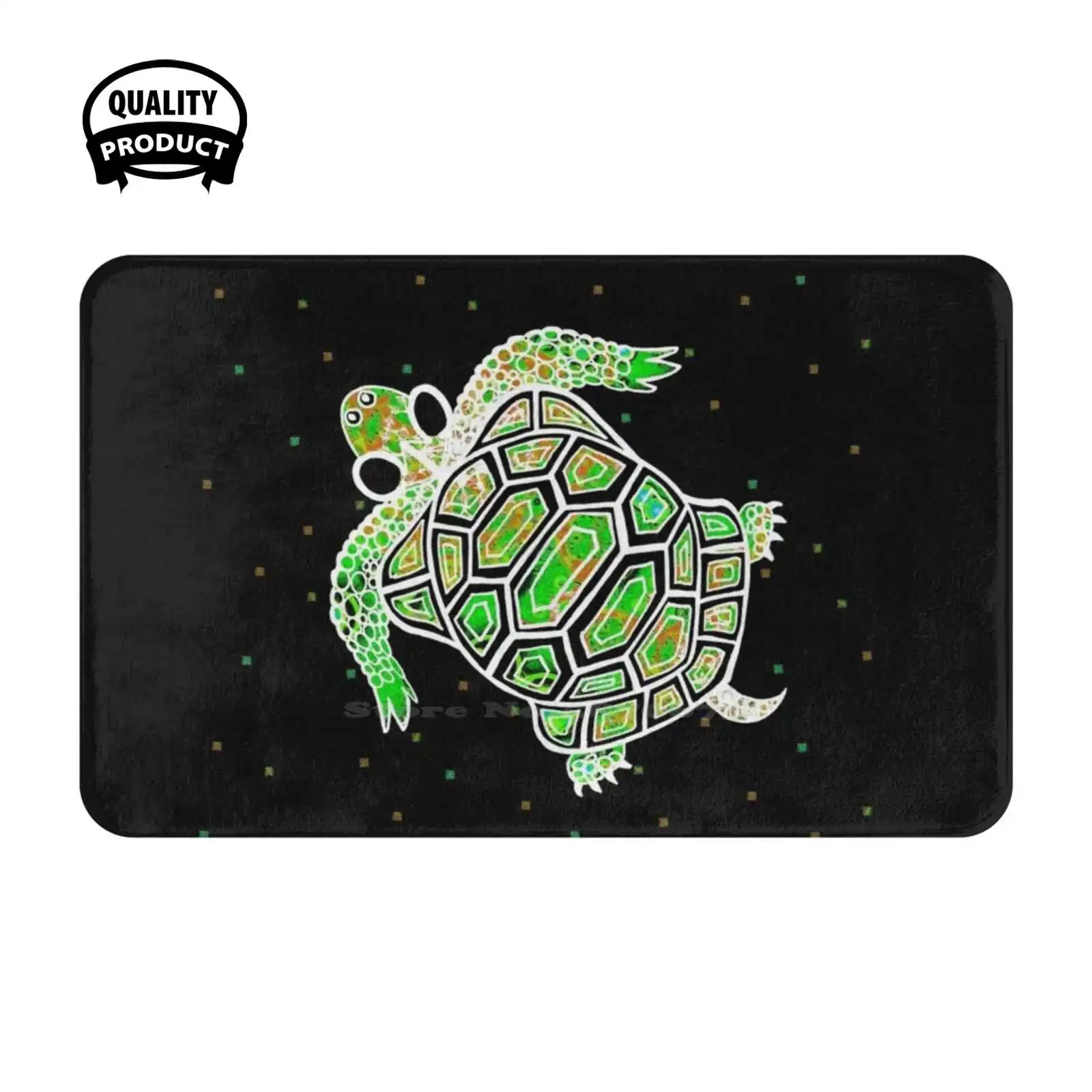 Greek Turtle Soft Cushion Home Carpet Door Mat Car Rug Turtle Chelona Greek Greece Hellas Hellada Reptile Sea Land Soil