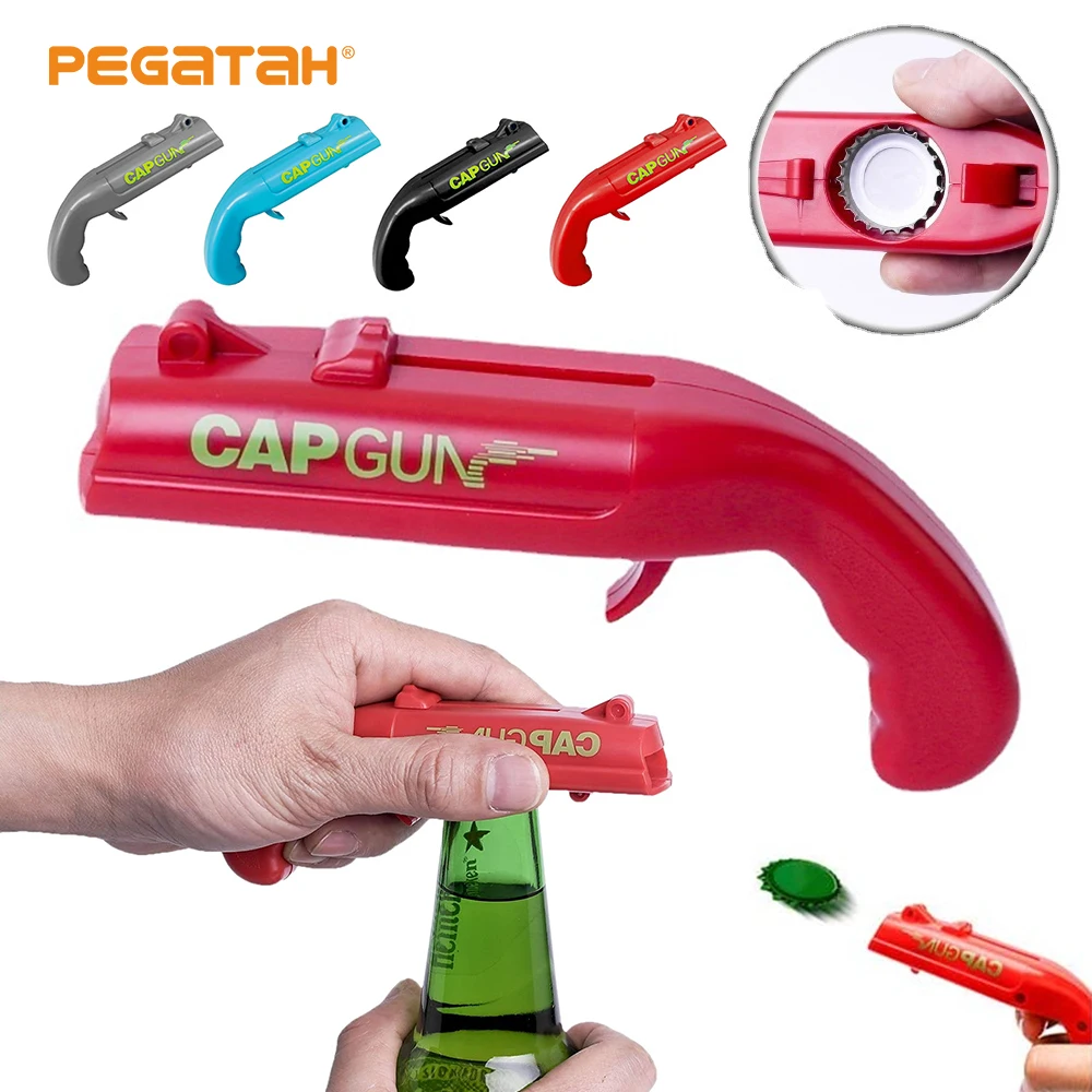 Cap Gun Beer Bottle Opener Portable Beverage Drinking Opening Gun Cap Launcher Kitchen Party Supply Bar Tool Kitchen Accessories