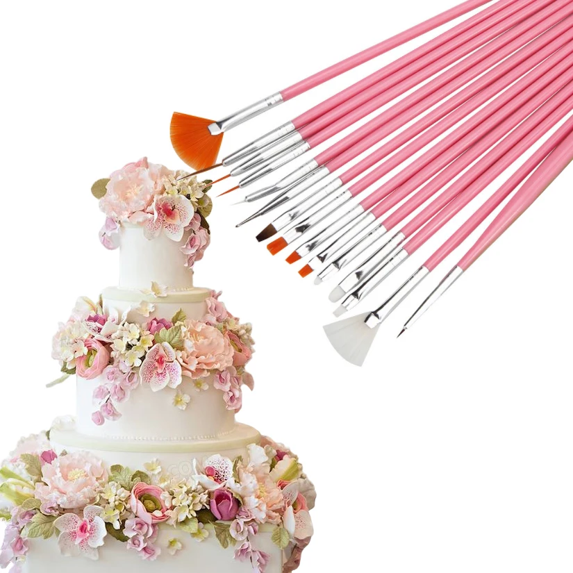 3/4/5/6/7/8/15Pcs Cake Brush Flower Modelling Ball Tools Accessories Multifunction Icing Pastry Painting Sugarcraft Tools