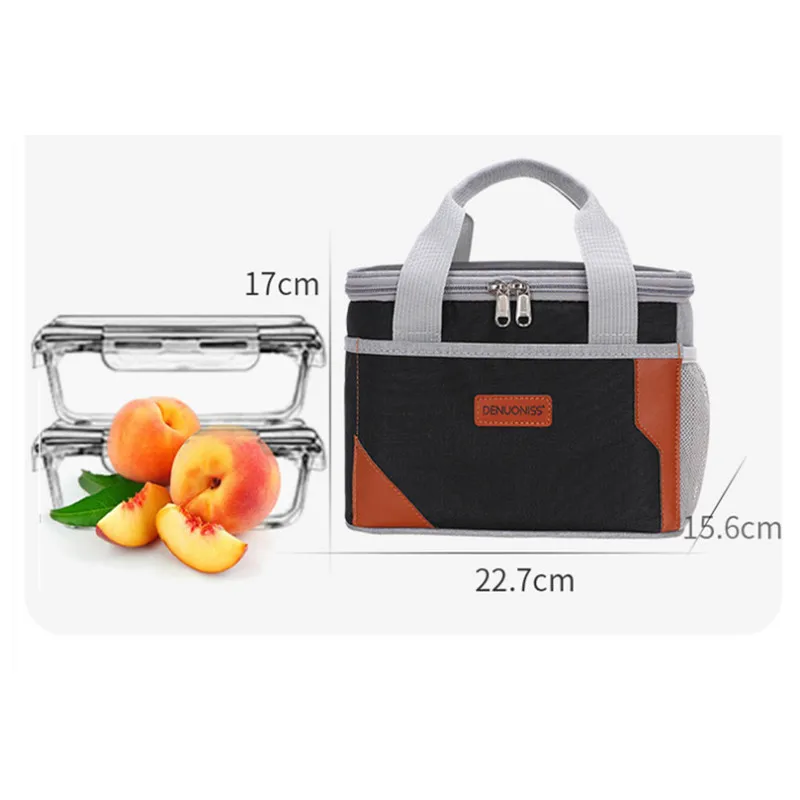 DENUONISS-fiambrera con aislamiento térmico portátil para mujer, bolsa de almuerzo de 6L, impermeable, enfriador, contenedor de cena, bolsa de