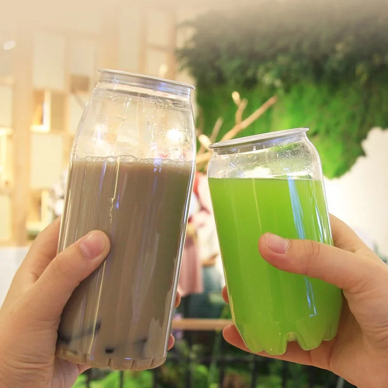 1pc Disposable Beverage Bottles Can Juice Cold Drinks Bottles Milk Tea Bottles Drinking Packaging Bottles Clear Milk Tea Cup