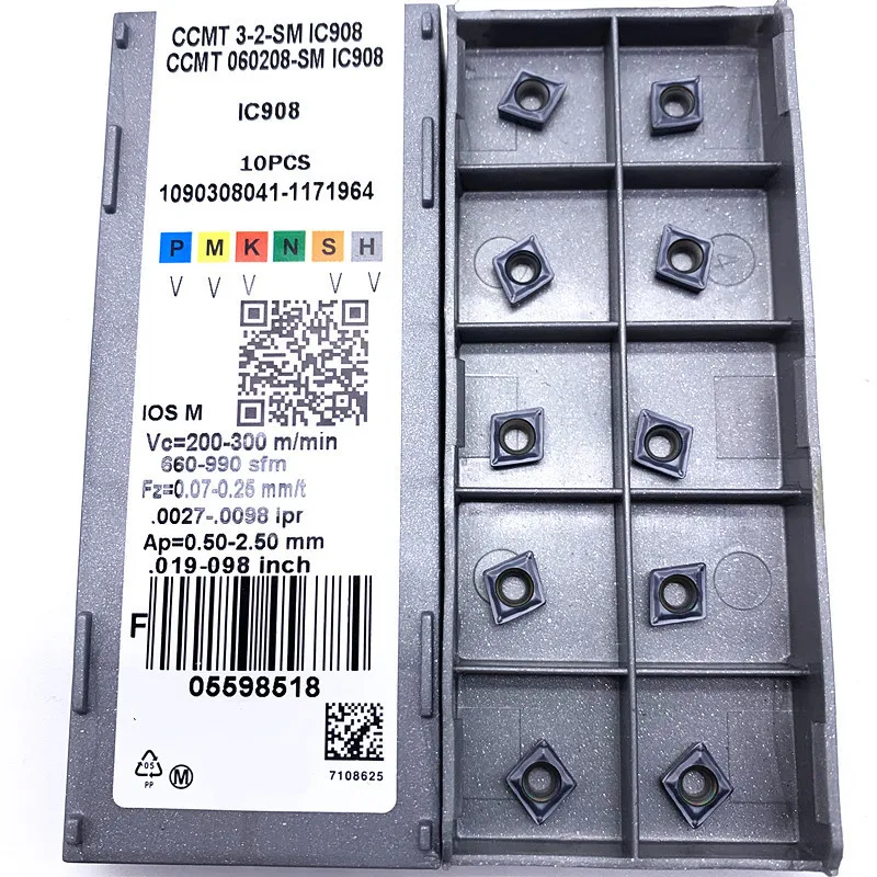 Carburo CCMT060204 SM SM IC907 908 inserto in metallo duro inserto per tornitura interna fresa per tornio NC