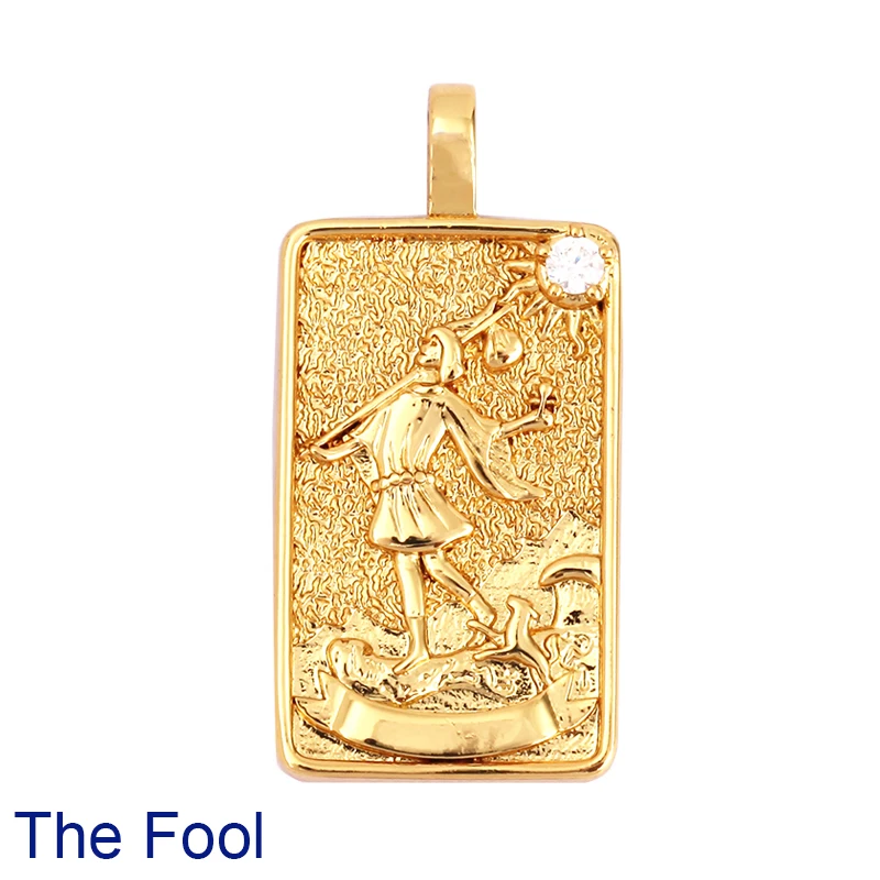 Tarot Karten Charm Anhänger, 2021 Neue 18K Reales Gold Überzogene DIY Schmuck Zubehör für Armbänder Halsketten Machen M06 – Detail 26