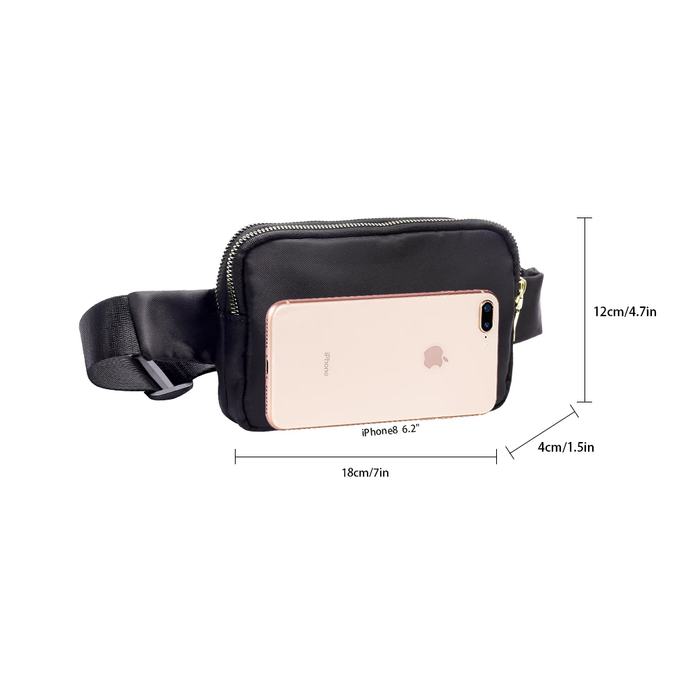 Buylor Fashion Waist Pack Women Belt Bags Phone Pouch Bags High Quality Girl Polyester Waterproof Fanny Pack Female Chest Packs