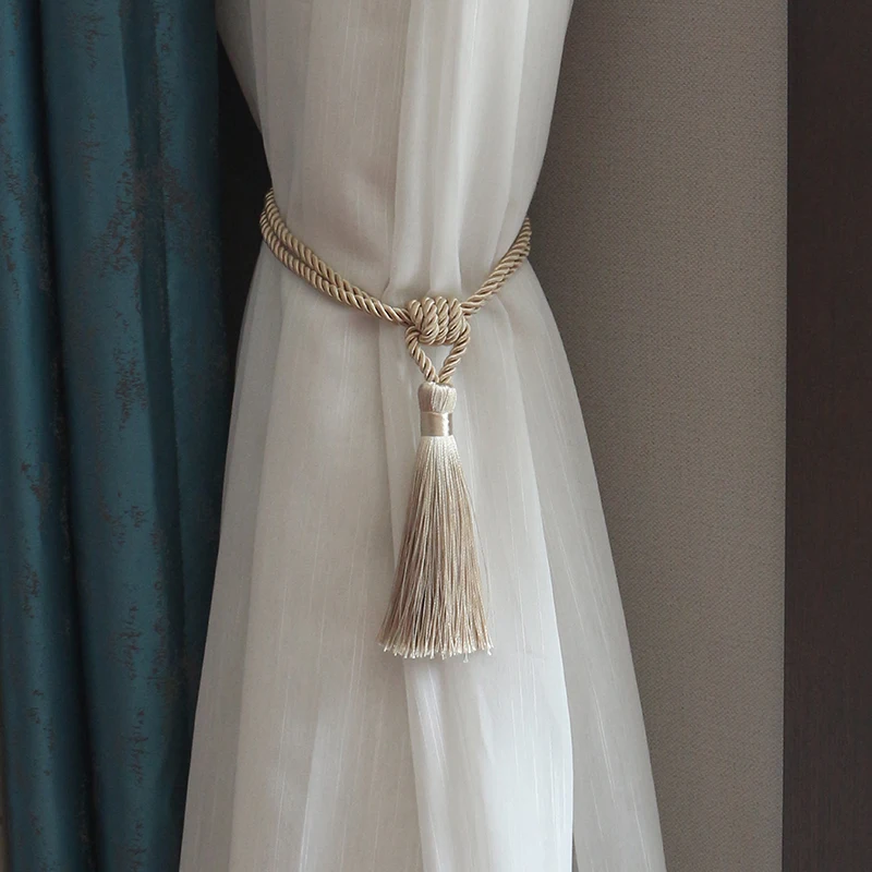 1Pc Room Accessories Tassel Curtain Tieback Fringe Handmade Curtain Tie Backs Hanging Ball Buckle Rope Curtains Holder Bandage