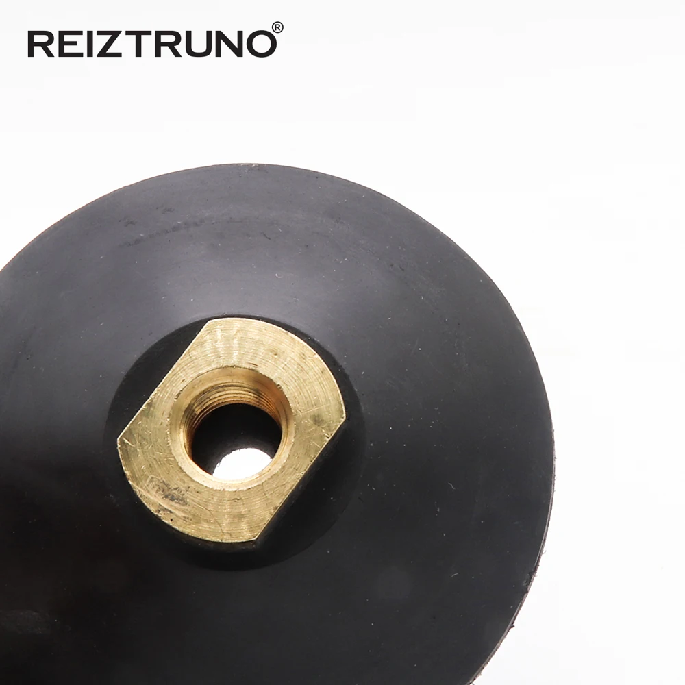 1 pezzo Reiztruno 3 "/4" cuscinetti posteriori in gomma convessa con filetto in rame M14 o 5/8 "-11 per tamponi per lucidatura a diamante convesso, nastro in Velcro