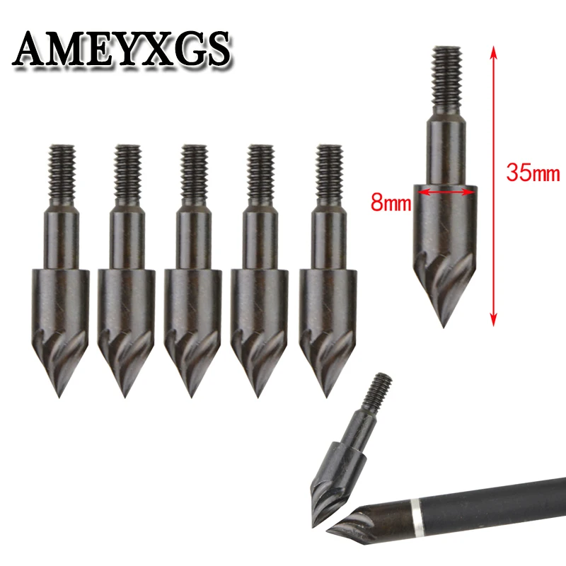 20pcs Archery 8mmTarget Field Points Carbon Steel Black Archery Arrowhead Hunting Shooting Bow And Arrow Accessories