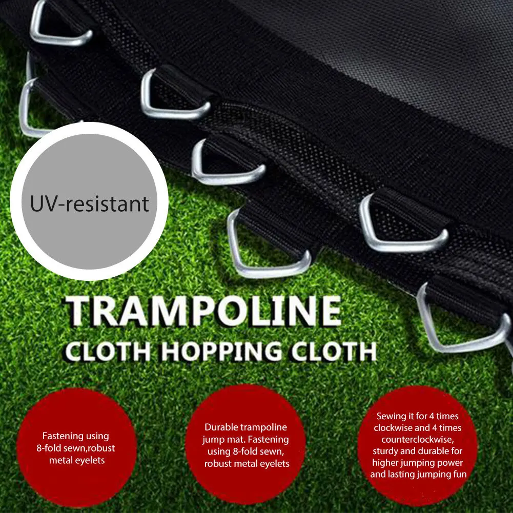 8 Feet Trampoline Jump Mat UV Resistant Safety Jumping Mat Weatherproof Trampoline Replacement Surround Pad With Metal Eyelets