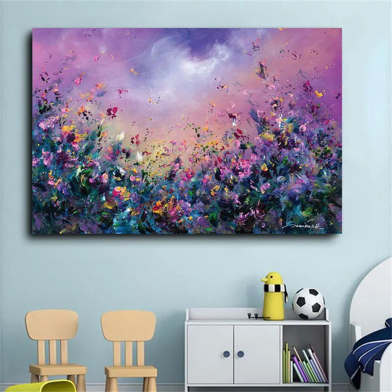 Abstract Yellow Flowers Canvas Painting Wall Art for Living Room Decor Nordic Style Modern Home Decorative Picture Posters