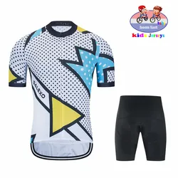 Kidsnew zestaw koszulek rowerowych z krótkim rękawem lato MTB BikePad Ropa Ciclismo odzież rowerowa strój sportowy rower dla dzieci odzież rowerowa