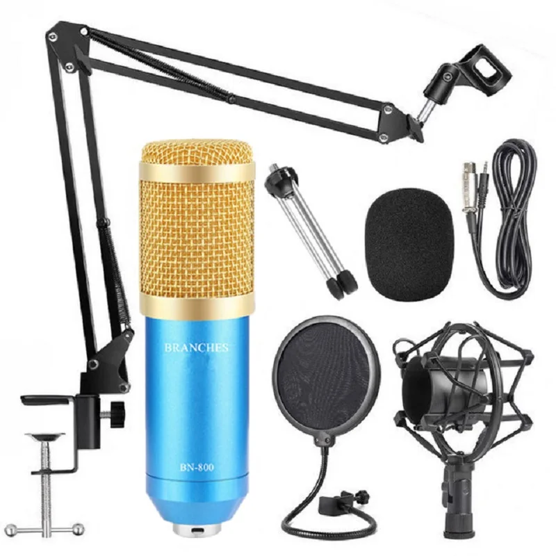 Microphone Metal Condenser Microphones for Laptop Computer Recording Studio Streaming Karaoke Youtube TIKTOK Gaming DJ BM-800