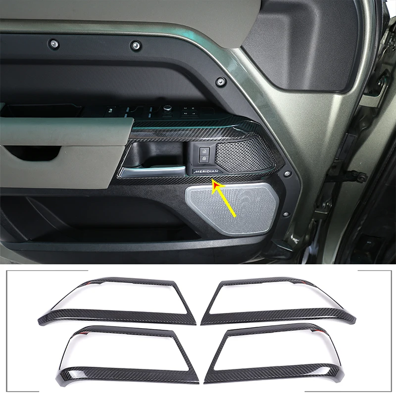 Car interior Door Frame Trim for Land Rover Defender 90 110 20-22 Carbon Fiber Door Inner Handle Decorative Frame Car Decoration