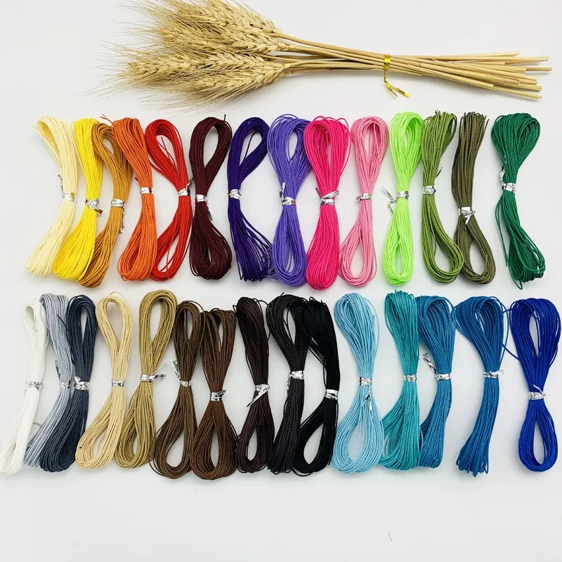 1mm Mix 30colors/set (each color 10m)Waxed Polyester Cord Rope Waxed Thread Cord String Strap Necklace Rope For Jewelry Making