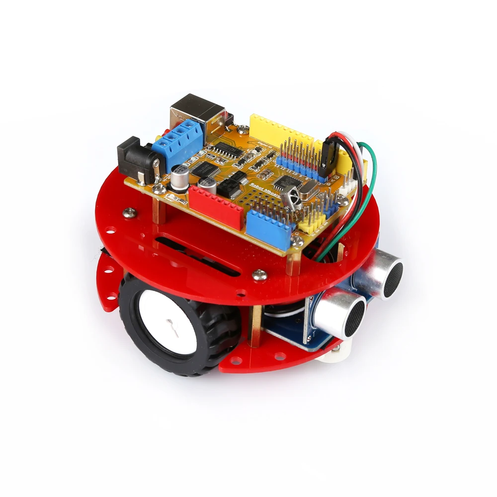 Mini Smart Robot Car Kit for UNO R3+ motor driver on board, Ultrasonic Sensor, IR Remote for Arduino,Ultrasonic tracking,STEM