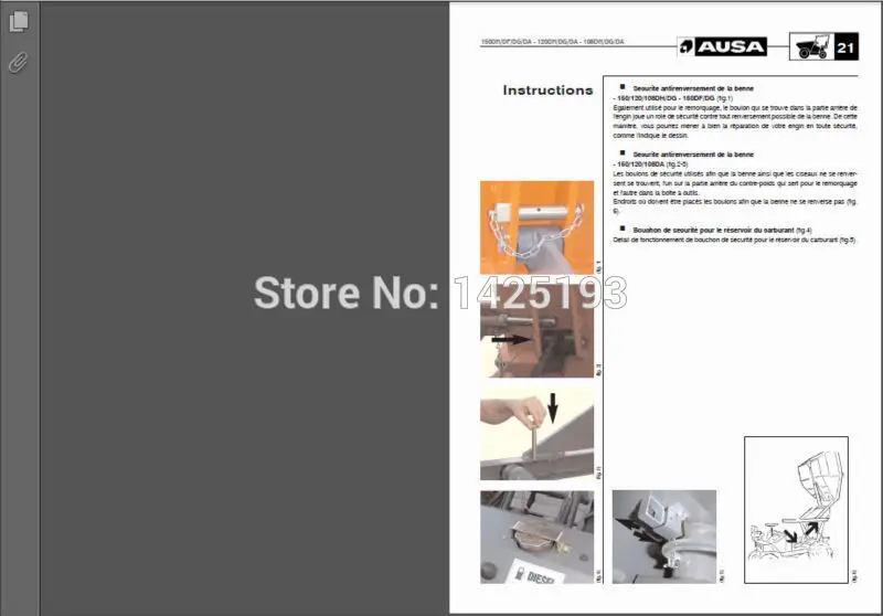 

AUSA Forklift Spare Parts Catalog and Service Manual