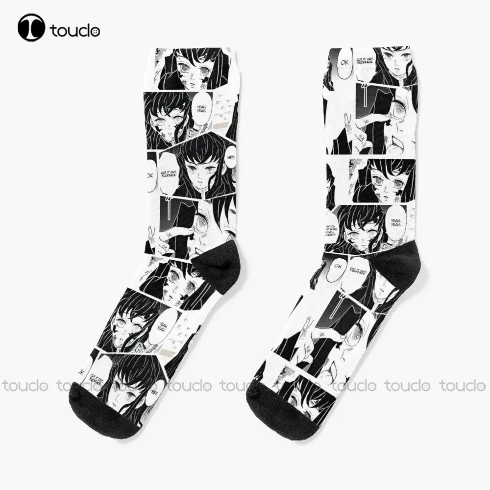 Muichiro Manga Panels Socks Womens Athletic Socks Christmas Gift Custom Unisex Adult Teen Youth Socks Women Men Hd High Quality