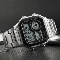 TOP Business Men Fashion Casual Electronic Wristwatches Waterproof Clock Relogio Masculino Digital Dual Time Sports Watches