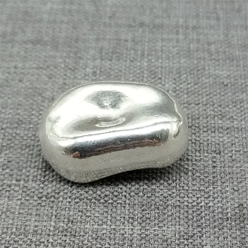 925 Sterling Silver Shiny Nugget Bead Bean Style for Bracelet Necklace