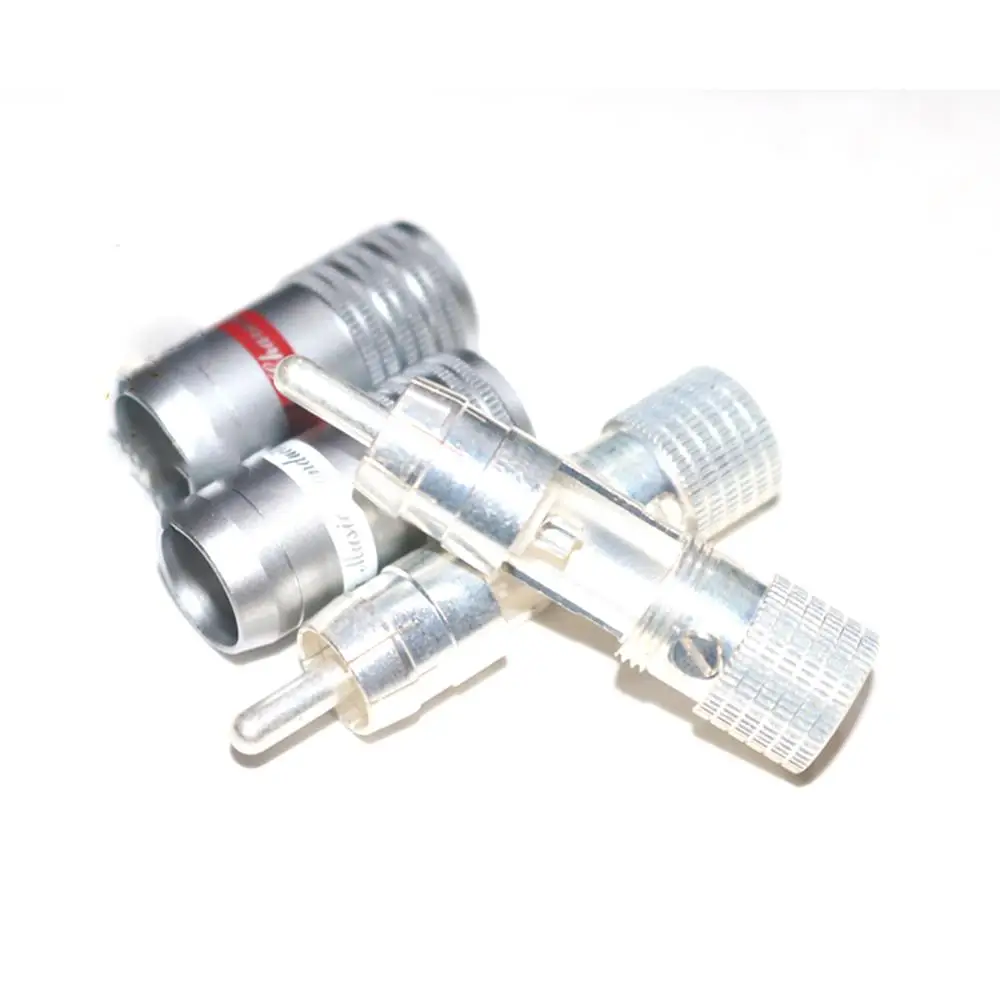 Hifi CMC-8236-WU Silver Plated RCA Plug Hi-end Rhodium-plated Carbon Fiber RCA Connector for Diy RCA Cable